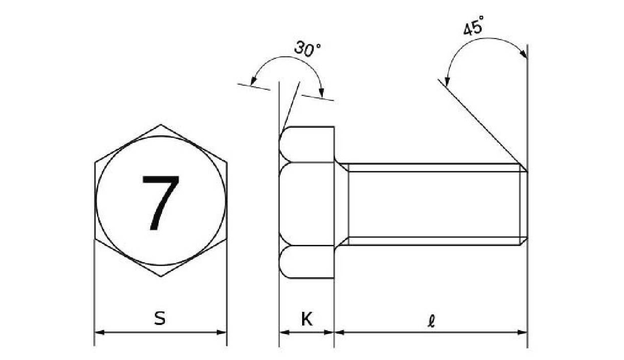 7マーク（7T)六角ボルト図面規格