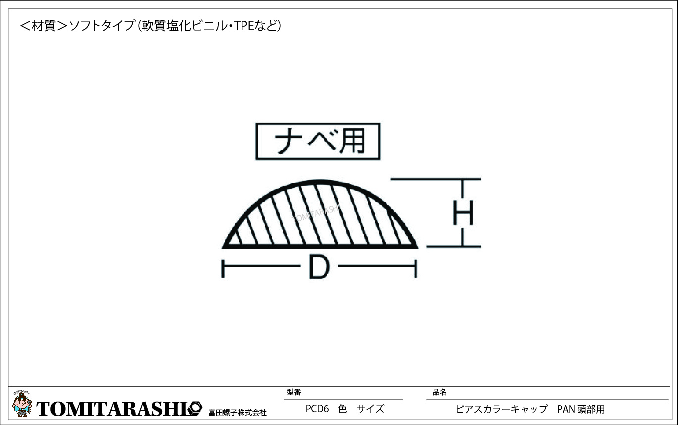 ピアスカラーキャップ　PAN用　型番ラインナップ