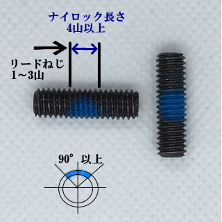 標準のネジナイロック加工位置